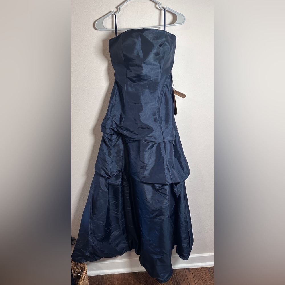 NWT Light in the Box prom formal corset Elegant Navy Blue Strapless Dress size 4 - Picture 7 of 11